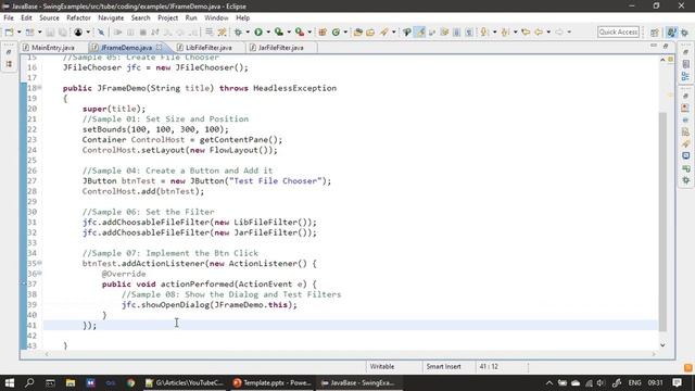 JFileChooser with File Filters | Part 3 Eclipse Demo | Java Swing Tutorial #31 смотреть онлайн
