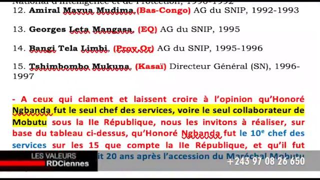 Témoignage édifiant sur CANAL KIN TV: Honoré Ngbanda parle du Maréchal Mobutu- A suivre absolument смотреть онлайн