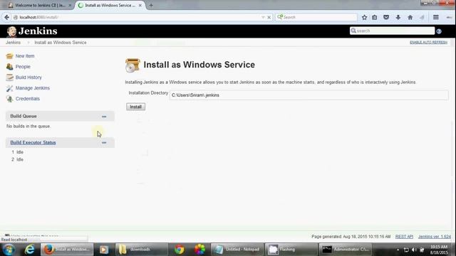 Jenkins Installation on Windows as a Service смотреть онлайн