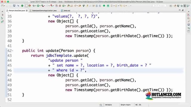 030 Step 11 Implementing insert and update Spring JDBC Update Methods смотреть онлайн