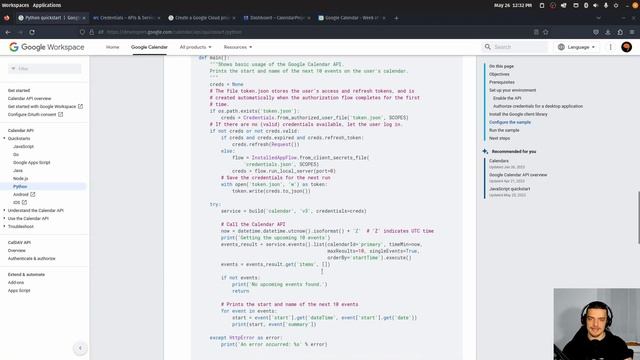 Google Calendar Automation in Python смотреть онлайн