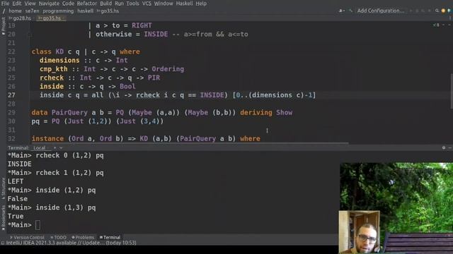 Abstract k-d tree, range search, build balanced | in Haskell from scratch смотреть онлайн