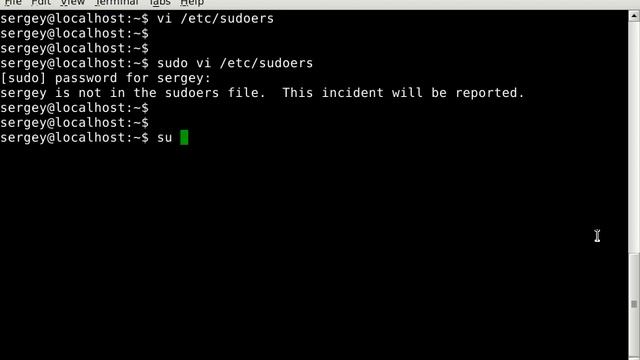 User is not in the sudoers file. This incident will be reported. смотреть онлайн