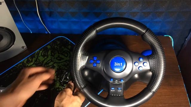 Игровой руль Super Vibration Steering Wheel USB/PC/PS3 Обзор смотреть онлайн