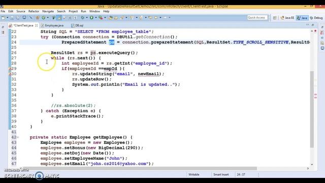 28.Updatable ResultSet in JDBC(Insert a record) смотреть онлайн