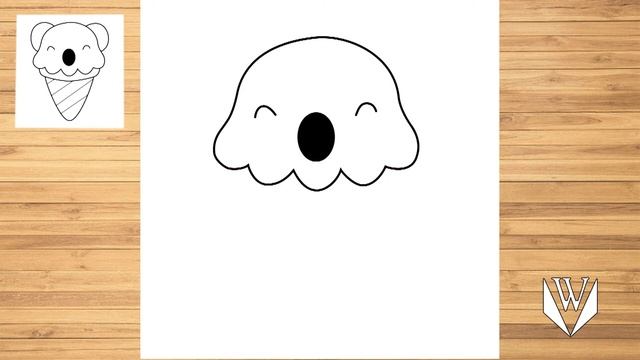 Как нарисовать Симпатичные Коала Мороженое шаг за шагом, Easy Draw | Скачать бесплатно раскраски смотреть онлайн
