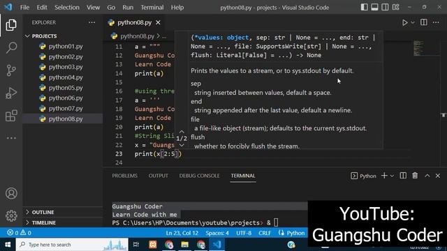 Python String. String Functions Python code with example. Python Complete Course Video # 8 смотреть онлайн