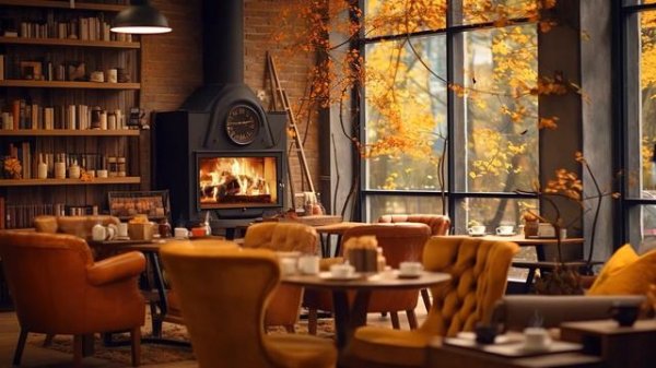 Autumn Jazz Background Music for Study 🍂 Relaxing Music in Cozy Coffee Shop Ambience