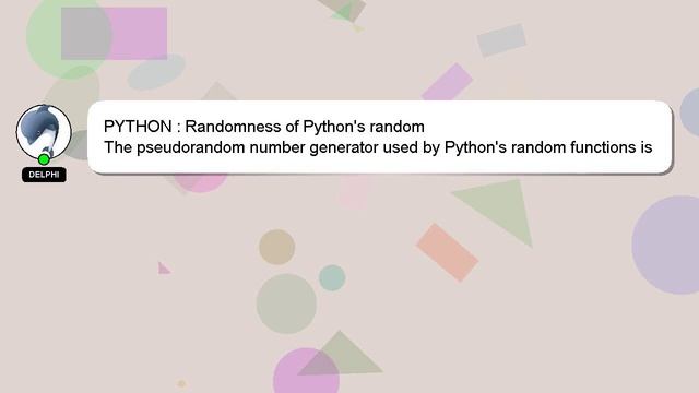 PYTHON : Randomness of Python's random смотреть онлайн