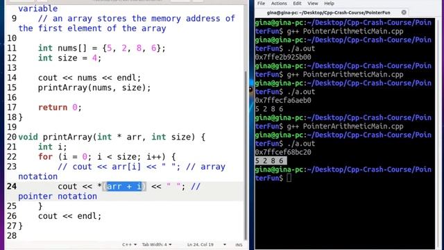 Treating Arrays as Pointers using Pointer Arithmetic and Notation смотреть онлайн