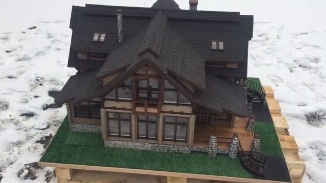 Макет деревянного дома, размером метр на метр смотреть онлайн