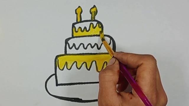 how to draw cake for kids _ Рисование для детей смотреть онлайн