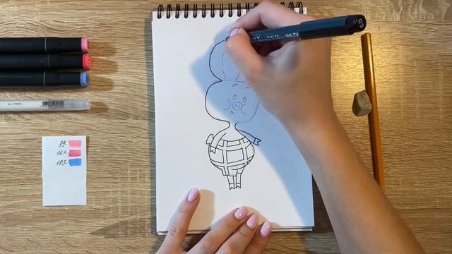 Как нарисовать пятачка карандашом и скетч маркерами | Рисунок для детей, поэтапно и легко смотреть онлайн