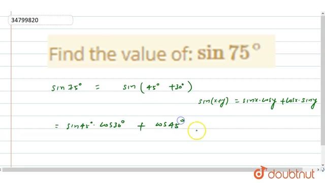Find the value of: `sin75^(@)` смотреть онлайн