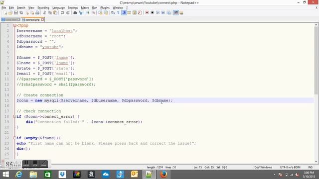 Connect HTML form to MYSqli database with PHP смотреть онлайн