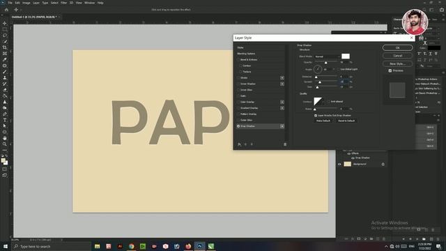 How To Create Paper Cutout Text Effect In Photoshop CC 2022 | Photoshop Tutorial  In Hindi