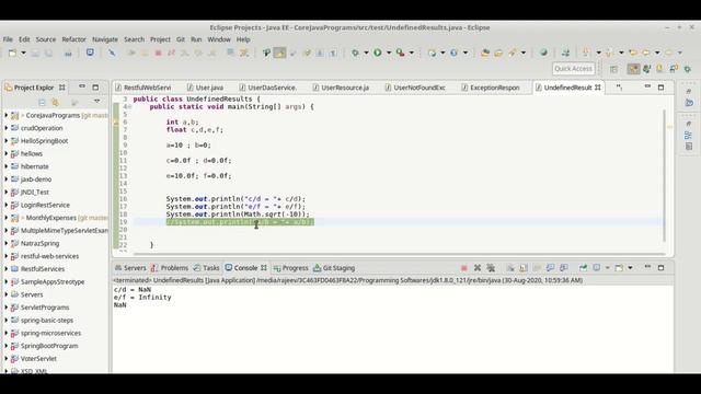 Representing Infinity, Undefined results and ArithematicException in java смотреть онлайн