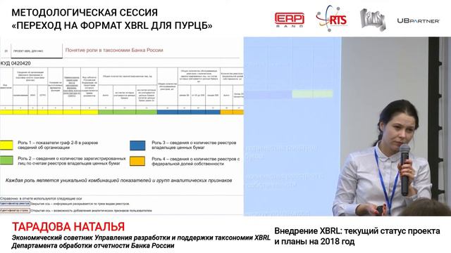 Внедрение XBRL: текущий статус проекта и планы на 2018 год. Тарадова, Григорьев, Банк России смотреть онлайн