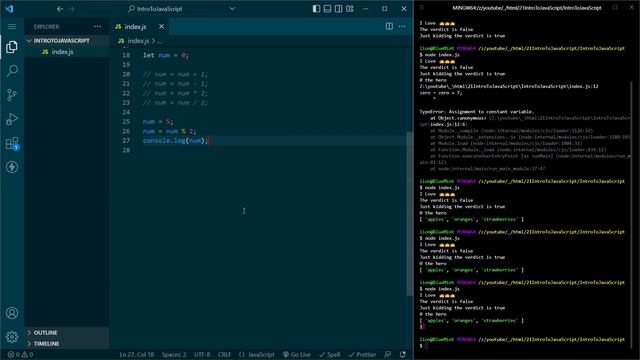 Learn JavaScript In 15 Minutes | Intro To JavaScript And NodeJS смотреть онлайн