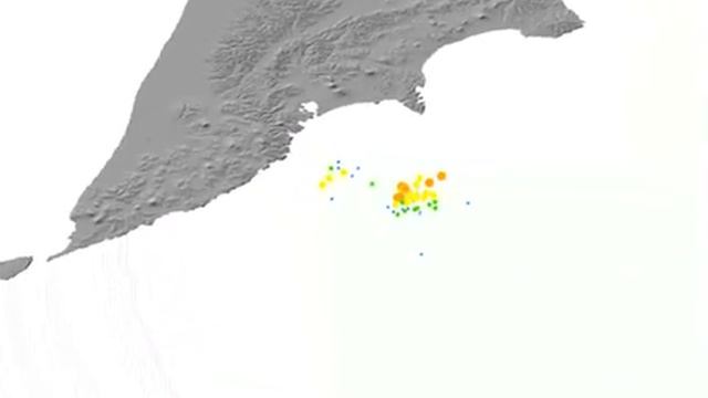Animation (3D) Earthquakes From 18 To 24 May 2013 Kamchatka