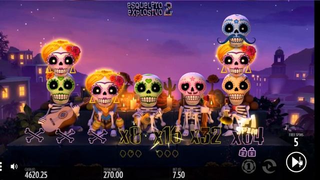 Esqueleto Explosive 2 - New Slot - Bonus Walkthrough - Big Win смотреть онлайн