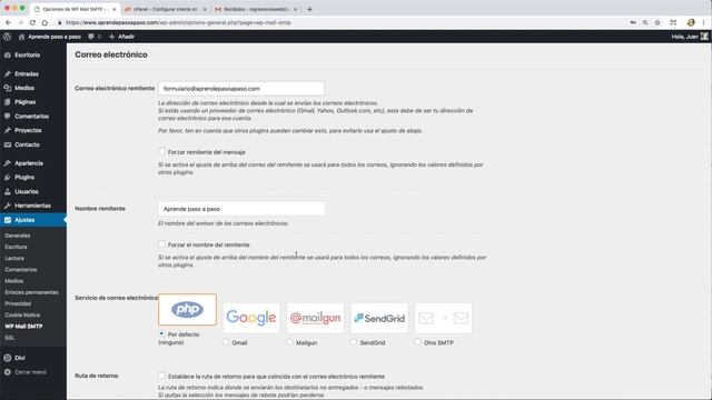 Configurar WordPress para ENVÍO DE FORMULARIO a través de SMTP смотреть онлайн
