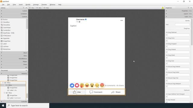 JavaFX UI: Facebook Post With Reactions смотреть онлайн