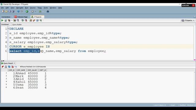 61. Explicit Cursor in Oracle PL/SQL смотреть онлайн