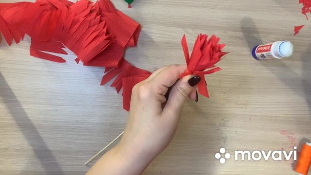 Гвоздика из гофрированной бумаги смотреть онлайн