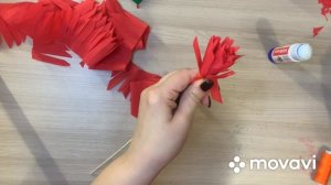 Гвоздика из гофрированной бумаги