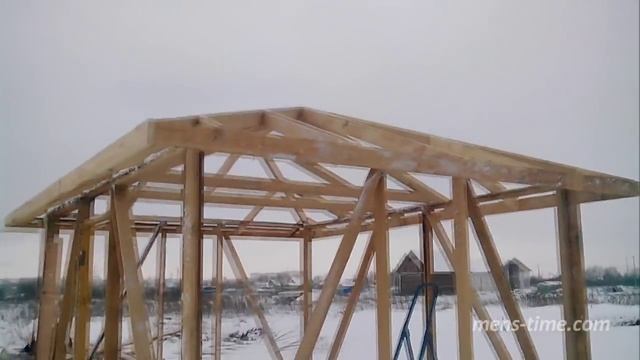 ч.3 Бытовка своими руками Стропилы Вальмовая крыша смотреть онлайн