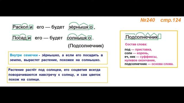 Руский язык учебник. 3 класс. Часть 1. Канакина Упражнение 240 смотреть онлайн