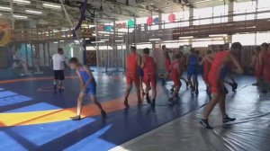 Мастер класс для борцов из Рубцовска от ЗМС Ивана Куйлакова Новосибирск (Разминка ч1)