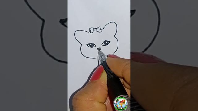 A Cute CAT ? - Very Easy Cat For Kids! Drawing Guide. 2minutes Drawing of a kitten. смотреть онлайн