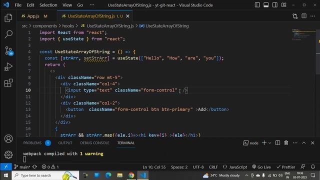 Part-59: useState() method with array of strings in react js.#like #share #subscribe #viral#reactjs смотреть онлайн