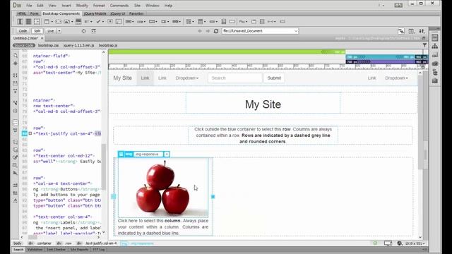 Bootstrap pre-build on Dreamweaver CC смотреть онлайн