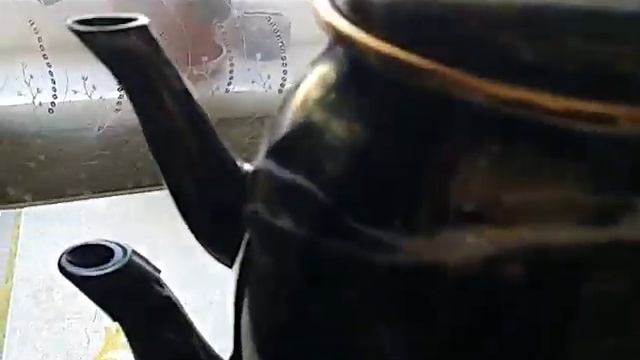 Мой новый турецкий чайник для чаепития!Эмалированный с позолеченными ручками !