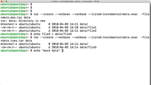 Creating Incremental Backups With Tar