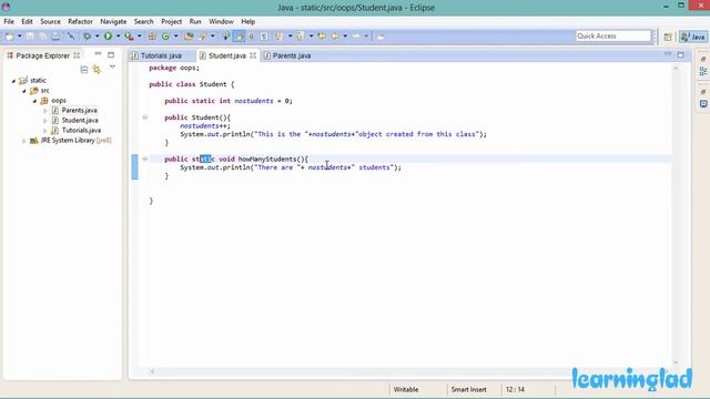 Static Keyword, Methods, Variables | Java OOPS Video Tutorials for Beginners смотреть онлайн