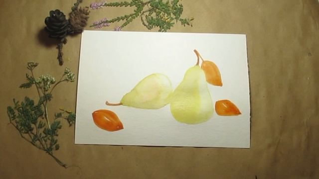 Рисуем груши в осенних листьях смотреть онлайн