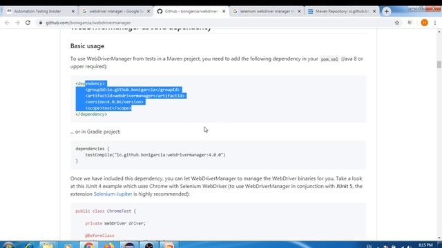 WebDriverManager || Bonigarcia API || Launch Browser without manually Downloading any Driver exe смотреть онлайн