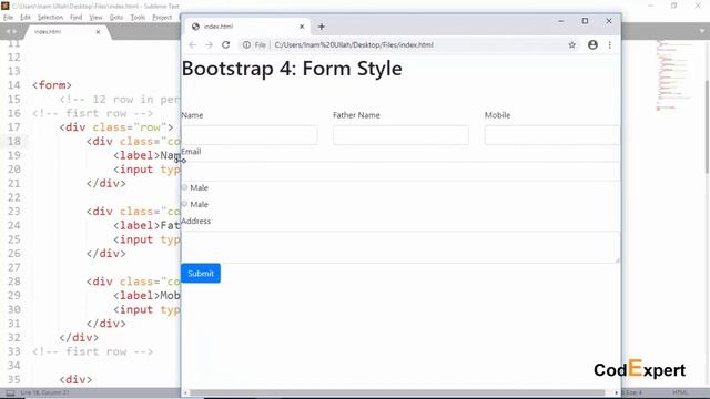 20 Form Arrangement in Grid System in Bootstrap 4 Part 1 in Urdu/Hindi смотреть онлайн