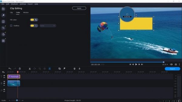 Remove watermarks using Movavi video editor