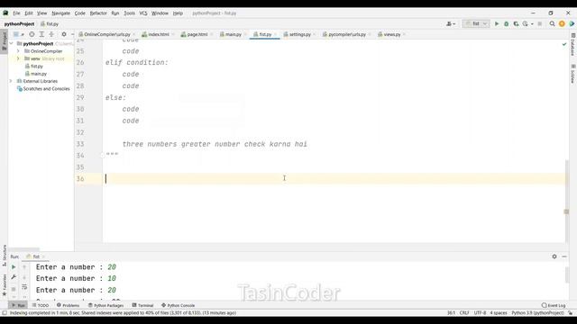 Lecture No 13 Decision Control if elif else and Single line if else in python hindi @TasinCoder смотреть онлайн