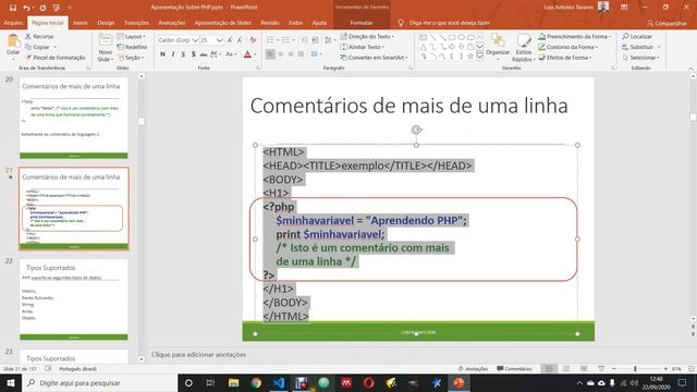 PHP Aula 04 - Gerando saídas e usando comentários em PHP смотреть онлайн