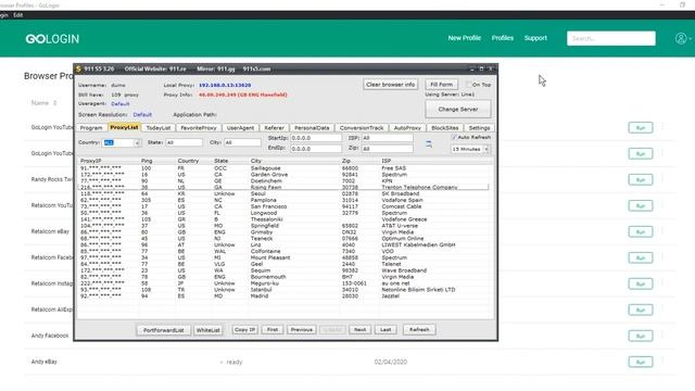 Интеграция 911 S5 Proxy в GoLogin смотреть онлайн