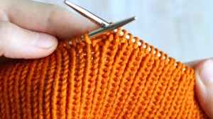 РОВНАЯ резинка спицами 1 на 1