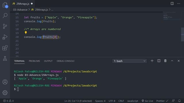 29 - Intro to Arrays in JS | Mastering JavaScript Arrays - 1 | Modern JavaScript смотреть онлайн