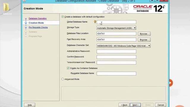 Creating a Database in Oracle Database 12c Starting Database Creation With DBCA смотреть онлайн