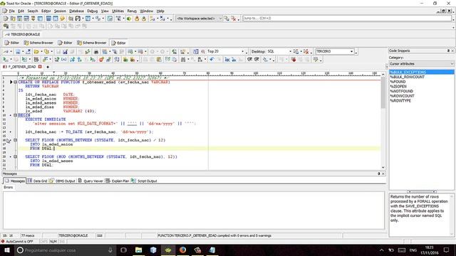 Procedimiento y función edades -Toad for Oracle - Ing. Jaime Padilla (ITSCO) смотреть онлайн